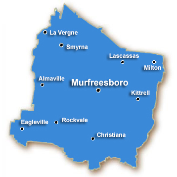 rutherford county map