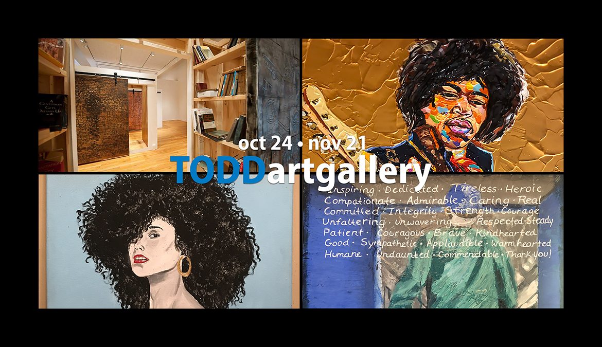Works of art created by, clockwise from upper left, Nashville artists Jamaal Sheats and James Threalkill, Murfreesboro artist Ginny Togrye and Nashville artist Jason A. Watkins are part of new dual collaborative exhibits, 