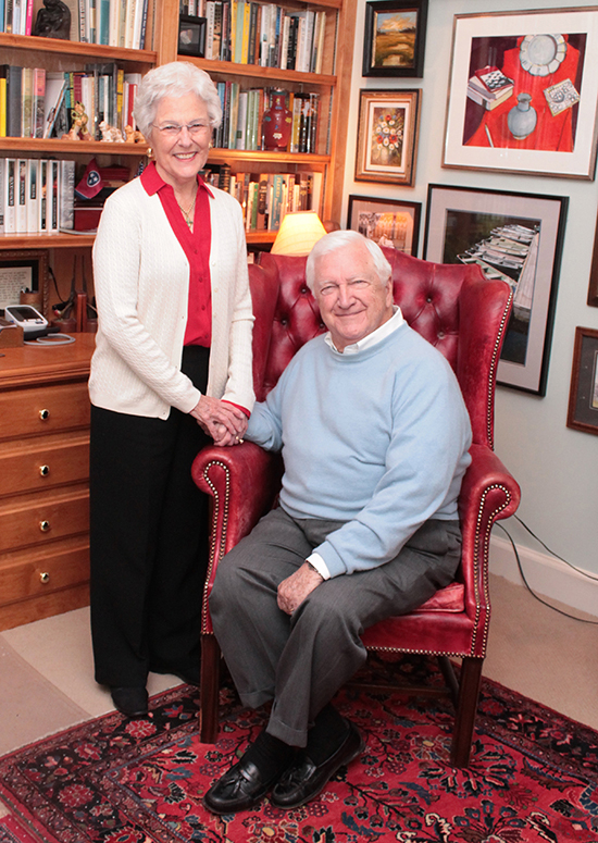 Sophia and Dr. J. Lee Owen are shown in their Murfreesboro home. A special exhibition of rare materials from the Eudora Welty collection of J. Lee Owen will be at MTSU from April 4 to May 4. (MTSU photo by Susan Lyons)