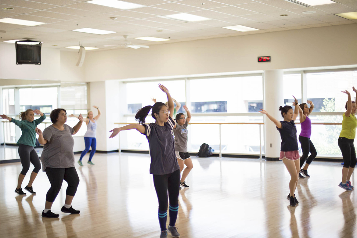 Participants enjoy a “Dance Fit” class at MTSU Campus Recreation. (Submitted photo)