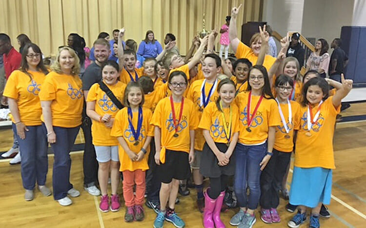 In this file photo, students from the Discovery School at Bellwood show excitement after winning a trophy in the Elementary Science Olympiad at John Pittard Elementary School in a previous competition. (Submitted photo)