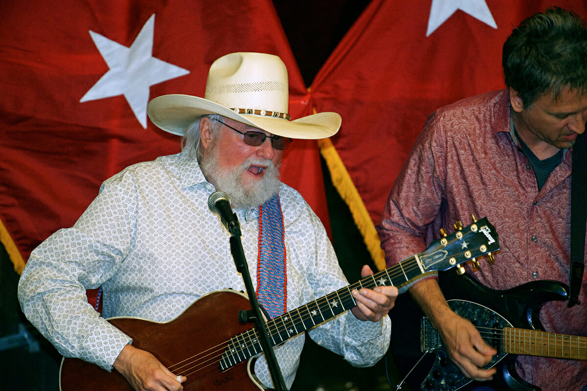 Country Music Hall of Fame member Charlie Daniels performs in June 2018 during the first Veteran Impact Celebration at The Grove at Williamson Place. Daniels is scheduled to be a part of the event, which will be held Thursday, June 27. (MTSU file photo by J. Intintoli)