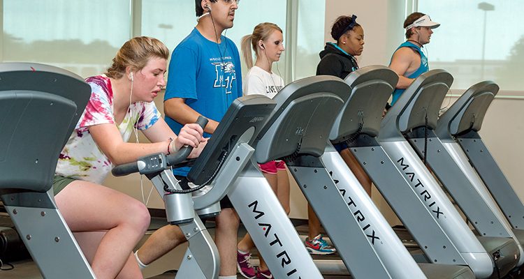 Students work the exercise machines at the Campus Recreation Center at MTSU. Campus Rec pool and fitness facilities will be closed Dec. 18-Jan. 2, reopening Jan. 3, and rec center offices will be open from 8 a.m. to 4:30 p.m. through Jan. 22. (MTSU file photo by J. Intintoli)