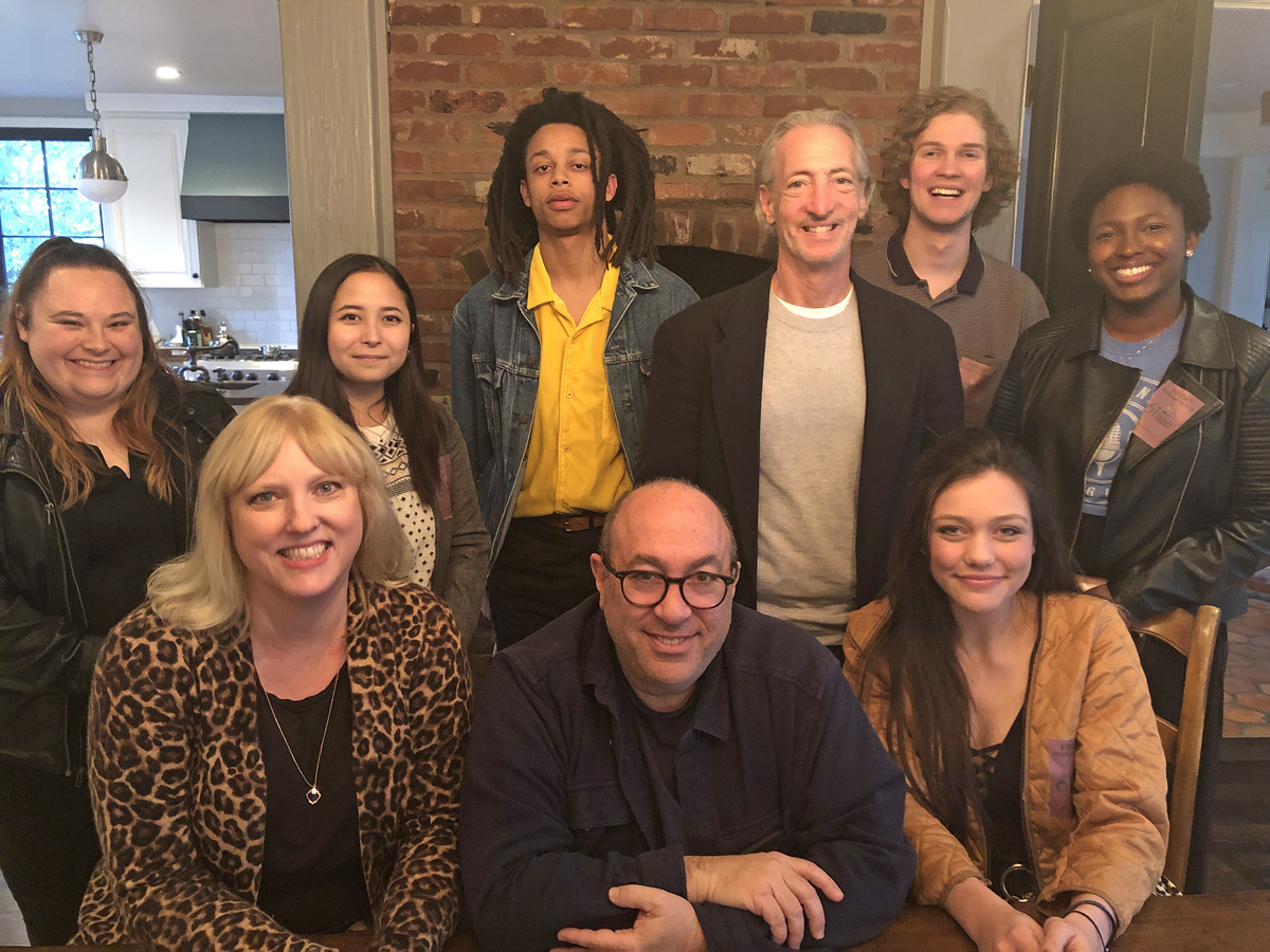 Students and faculty from MTSU Department of Recording Industry, in Los Angeles as part of the university's annual trip to the Grammys, met with legendary artist executive Jay Landers, who has worked with Barbra Streisand, Frank Sinatra, Chris Cornell, Johnny Mathis and Bette Midler. Landers invited the students to his home to answer their questions about his career and the music industry. (MTSU photo by Andrew Oppmann)