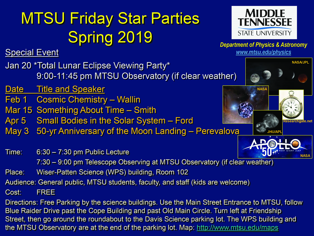 Mtsu Spring 2022 Schedule Time's The Theme Of Smith's March 15 Mtsu Star Party Talk – Mtsu News