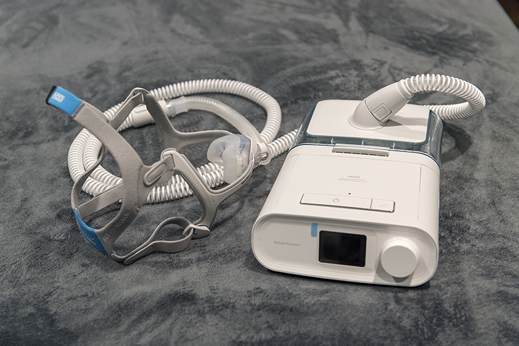 This machine used to administer continuous positive airway pressure, also known as CPAP, is like those used as the Sleep Centers of Middle Tennessee to treat those suffering from sleep apnea. The Sleep Centers of Middle Tennessee has partnered with the MTSU Center for Health and Human Services to form a consortium conducting sleep research. (MTSU photo by Andy Heidt)