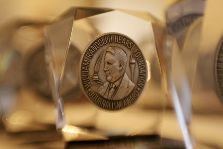 The Hearst Foundation's Journalism Awards Program, represented by the crystal trophy shown here, are called “the Pulitzer Prizes of collegiate journalism" and are considered the top honors for journalists at accredited U.S. universities. May MTSU media graduate Mamie M. Lomax received a top-10 finalist certificate in this year's personality/profile writing competition for her November 2018 feature on a Murfreesboro cemetery volunteer. (Photo courtesy of the Hearst Foundation)