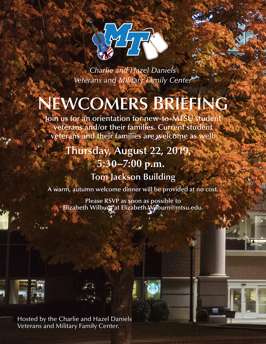 Fall 2019 Newcomers Briefing Flyer