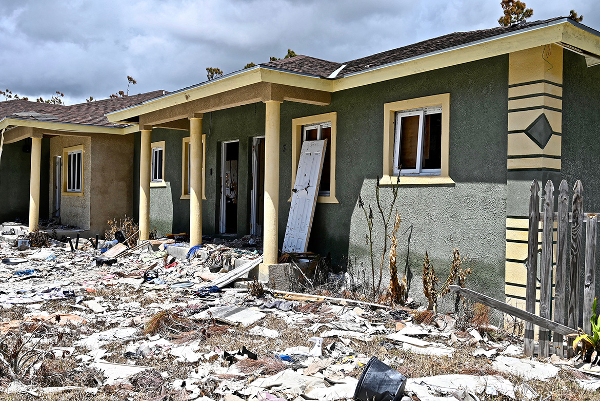 An example of the devastation left on Grand Bahama Island after Category 5 Hurricane Dorian made landfall on Sept. 1. (MTSU Photo by Andrew Oppmann)