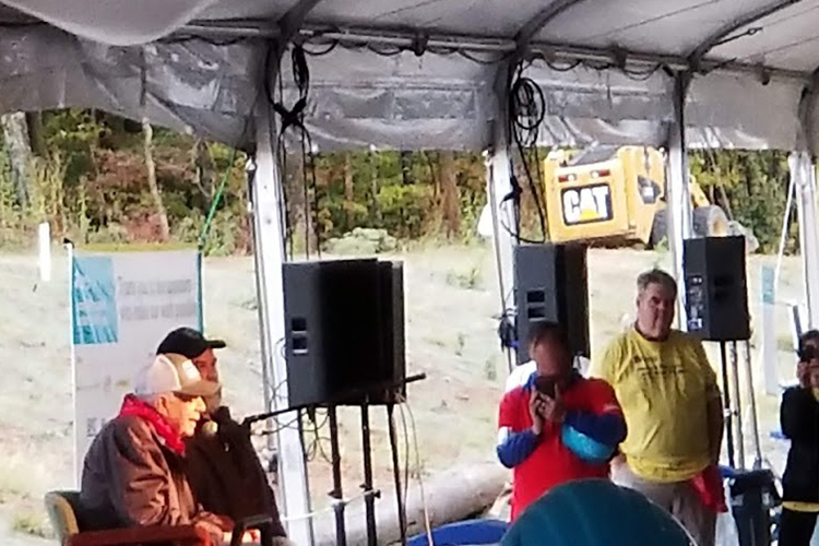 Former President Jimmy Carter, at left, is shown at a press conference Oct. 7 at the site of the Carter Work Project 2019 Habitat for Humanity build in Nashville, Tenn. (Submitted photo)