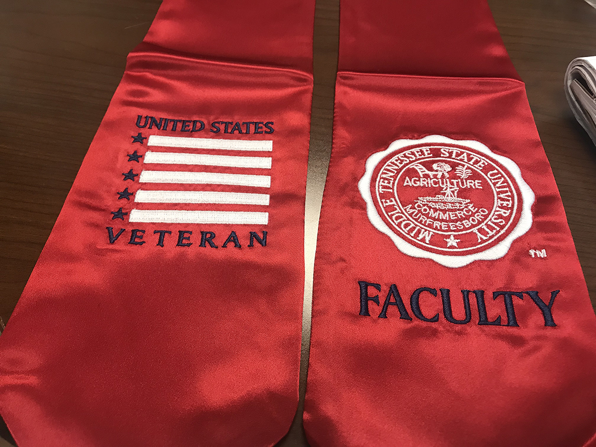 MTSU faculty and staff will be recognized with special red stoles at the first-time stole ceremony Friday, Nov. 15, in the Miller Education Center second-floor atrium. The location for the ceremony is 503-509 Bell St. in Murfreesboro. (MTSU photo by Randy Weiler)