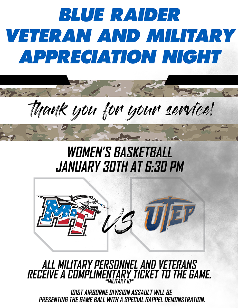 Veteran and Military Appreciation Night flyer