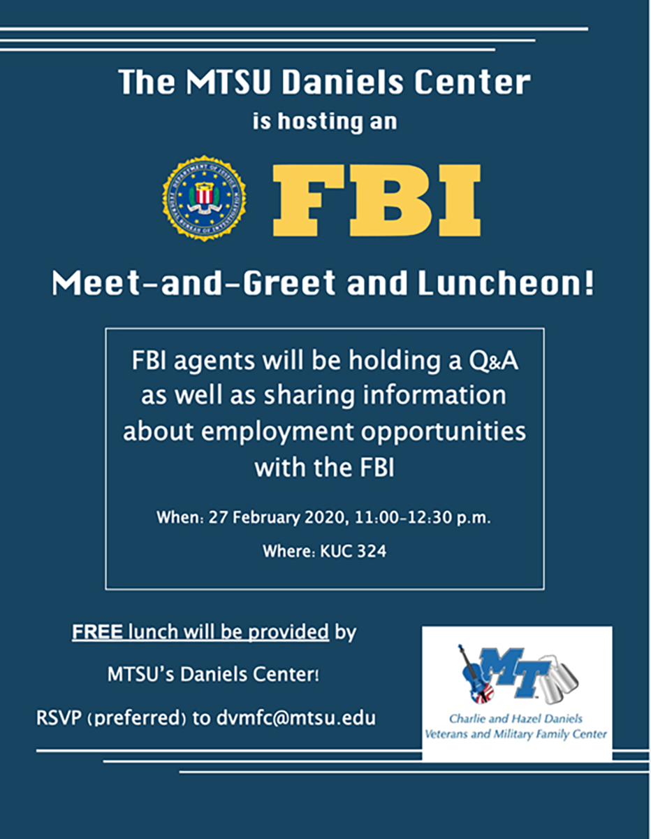 Veterans Center FBI luncheon graphic