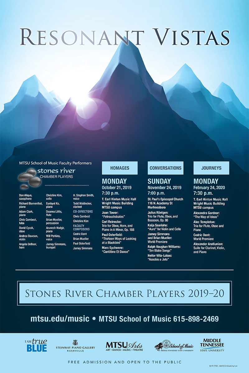 MTSU Stones River Chamber Players 2019-20 concert season poster