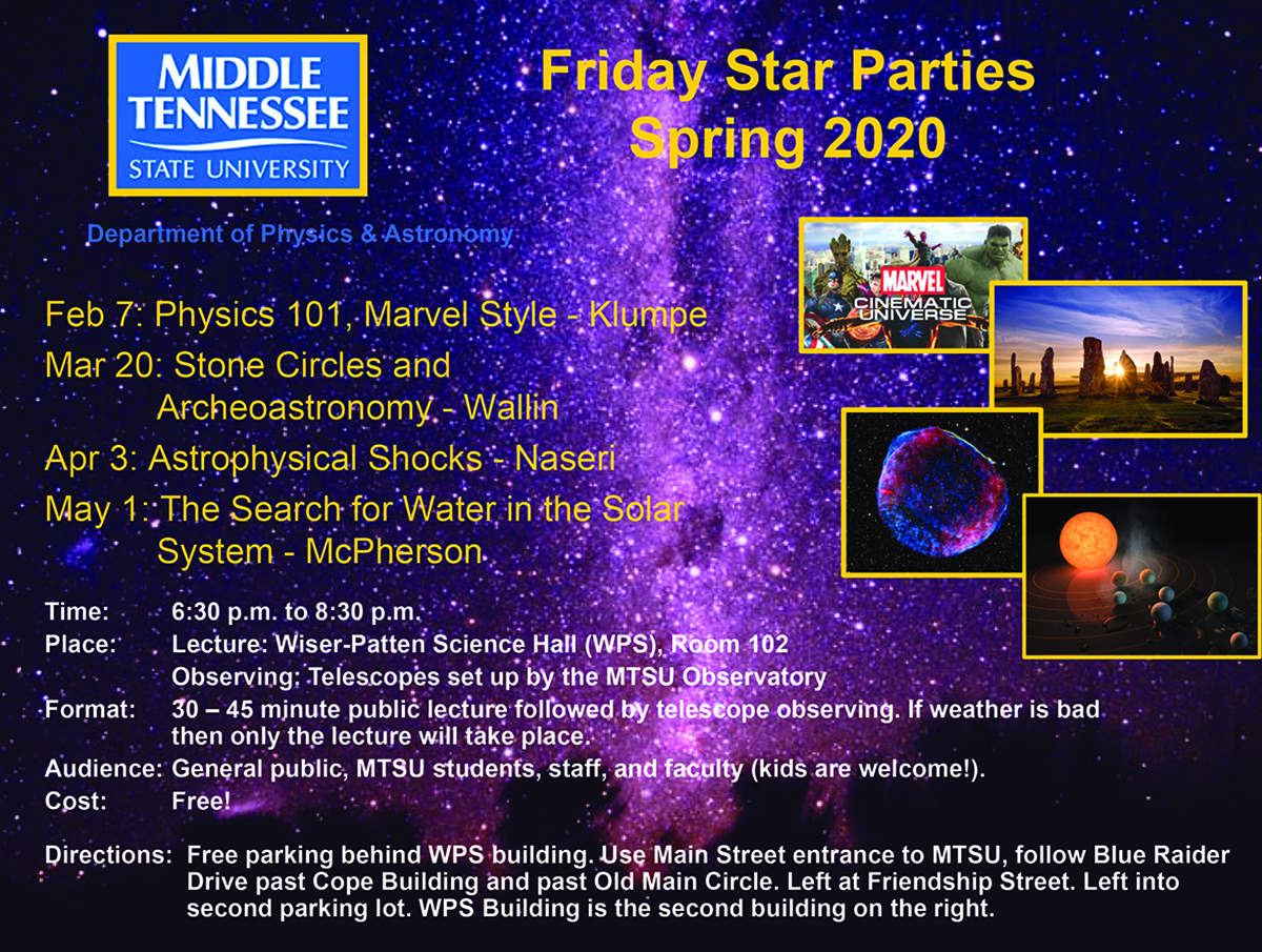 Spring 2020 MTSU Star Party graphic