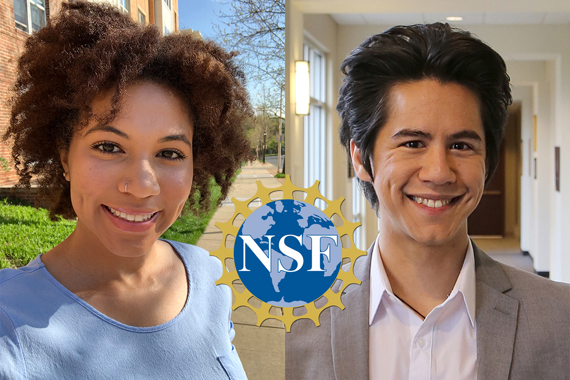 From left, Jessica Shotwell and Samuel Remedios, National Science Foundation Fellowship recipients