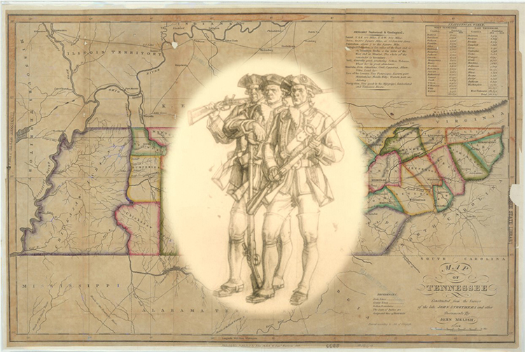 This image decorates “Patriot Paths,” a webpage on the Tennessee State Library and Archives website. The work in progress documents Tennessee’s Revolutionary War heroes and important historical information (Photo submitted)