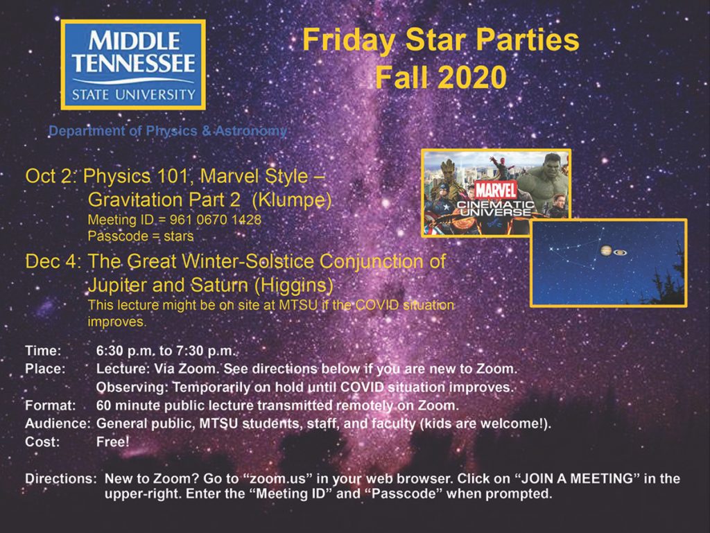 MTSU Star Parties kick off for fall semester – MTSU News