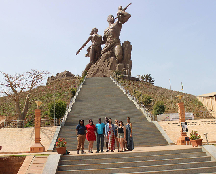MTSU study abroad students visit the African Renaissance Monument in Dakar, the capital city of the African Nation of Senegal. (Submitted photo)