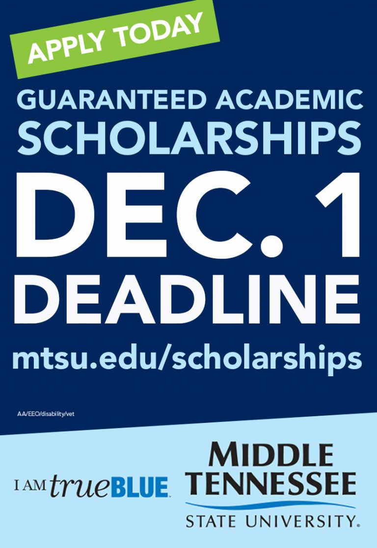 Dec. 1 is deadline to apply, qualify for MTSU guaranteed scholarships