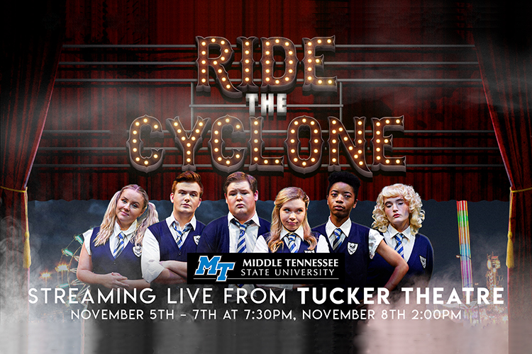MTSU Theatre “Ride the Cyclone” poster for Nov. 5-8. 2020. production in Tucker Theatre