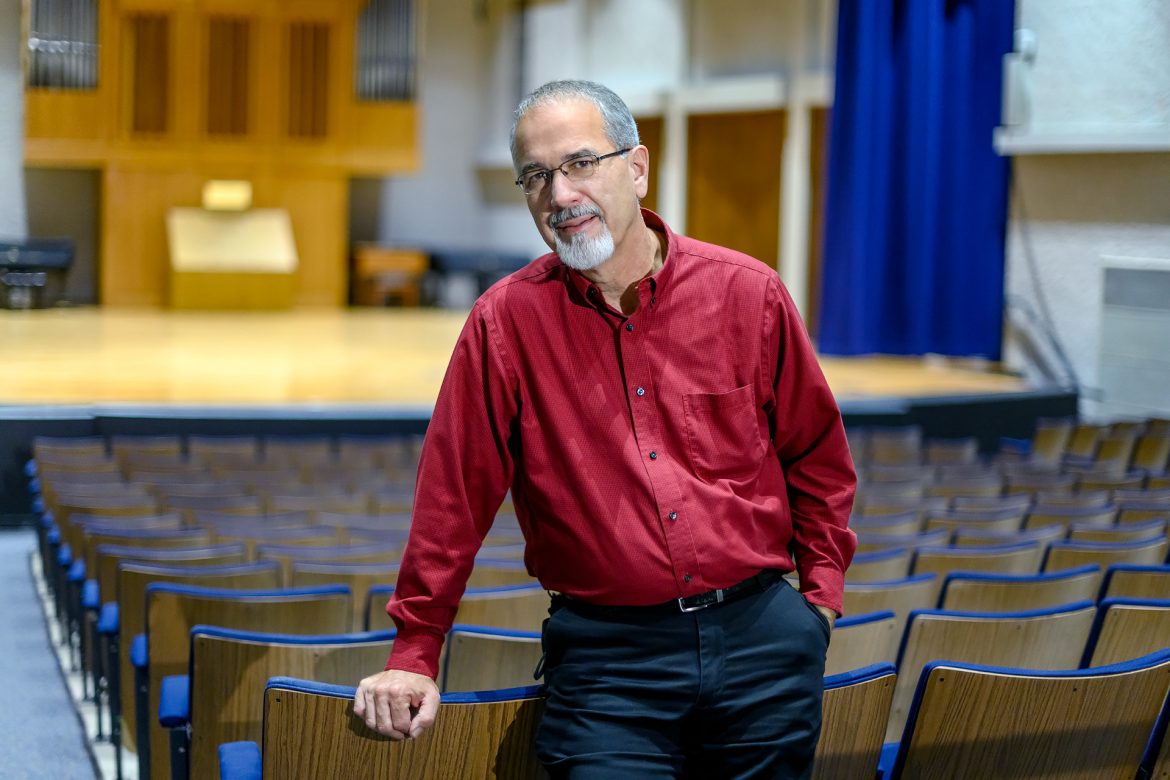 Tim Musselman, School of Music faculty, Manager Facilities and Publicity at Wright Music Hall. (Photo: J. Intintoli)