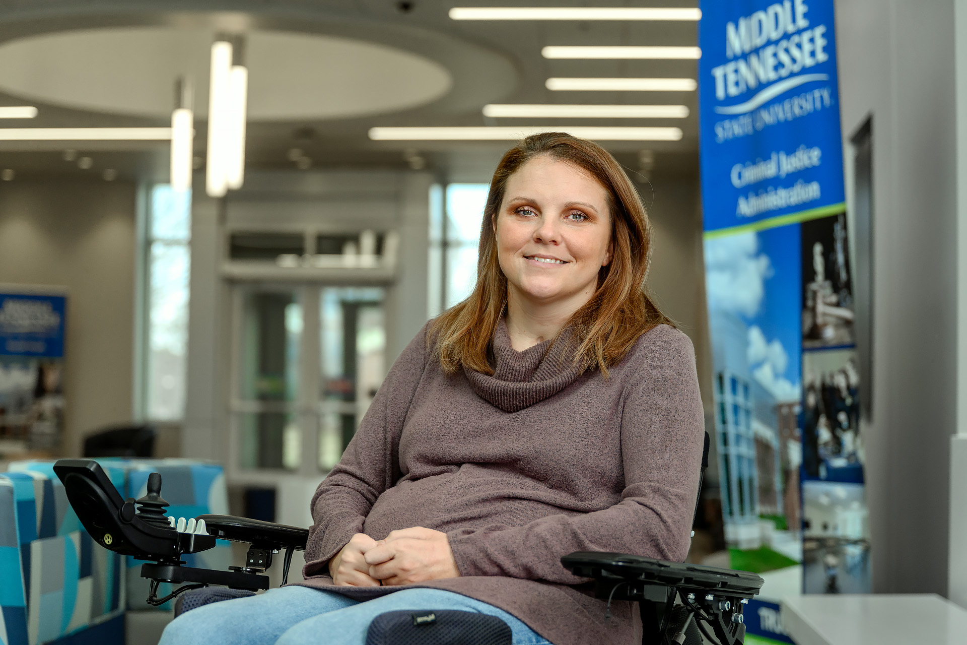 Jennifer Austin, Human Sciences Advisor staff profile portrait at the ACB. (MTSU Photo: J. Intintoli)