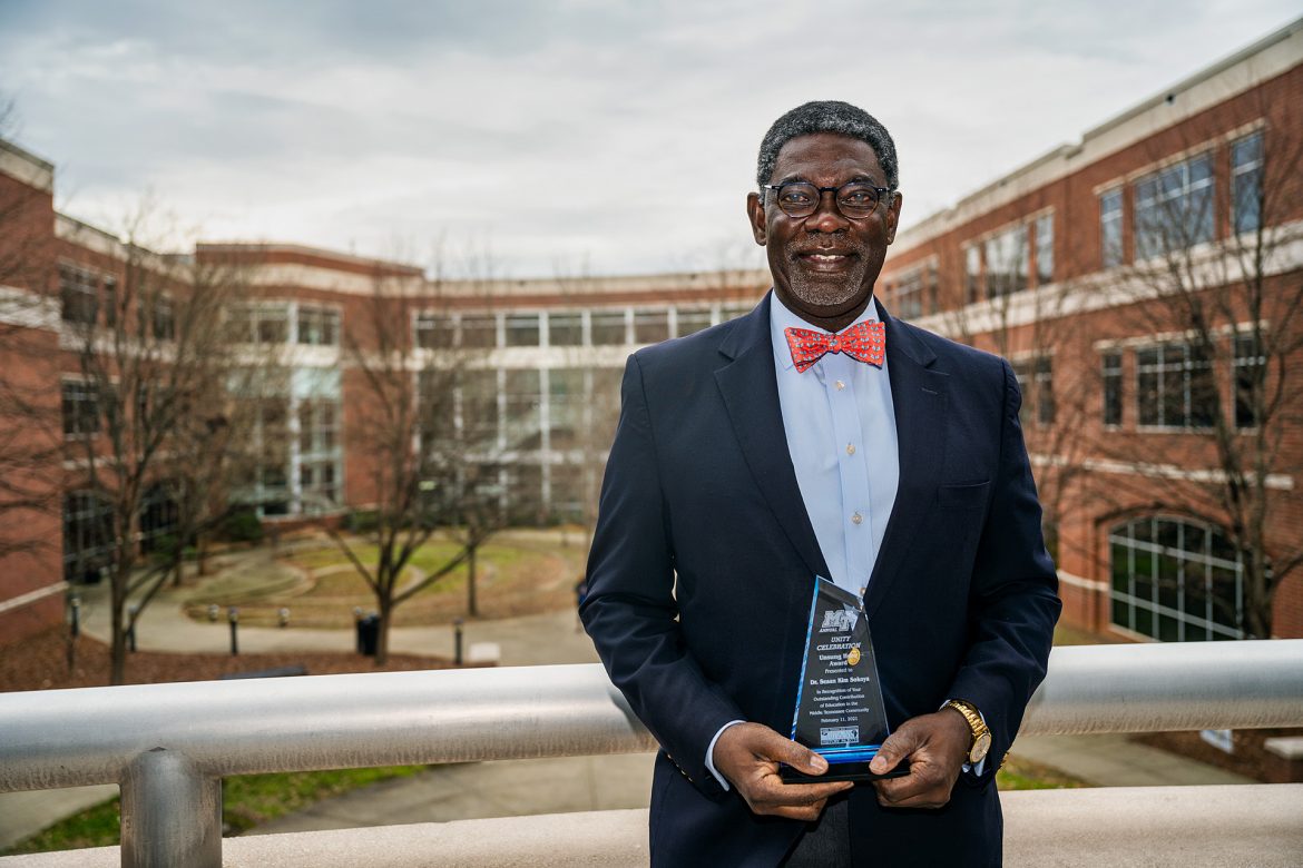 Kim Sokoya, Associate Dean for Graduate and Executive Education, College of Business, 2021 Unity Luncheon Unsung Hero Award recipient in Business and Aerospace Building (BAS).