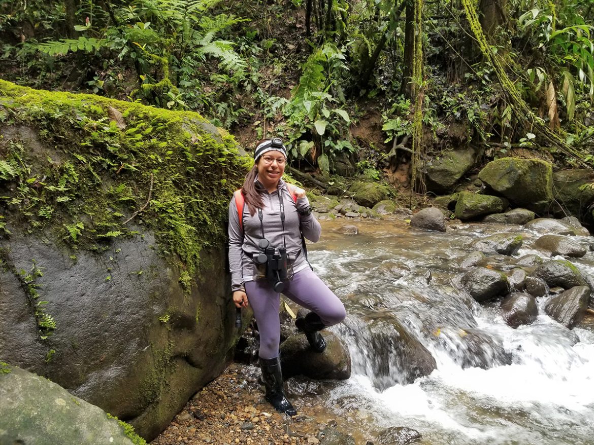 MTSU senior biology major Denise Ortega of Madison, Tenn., is shown while conducting lizard research at a Costa Rica river in 2019 while on a National Science Foundation research trip. Ortega, who has received a 2021 Goldwater Scholarship, plans to graduate in December. (Submitted photo by Janelle Talavera)