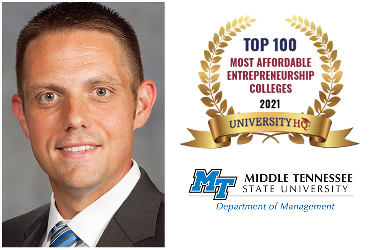 Dr. Joshua Aaron leads MTSU's Business Innovation and Entrepreneurship Program as holder of the Pam Wright Chair in Entrepreneurship. (MTSU file photo)