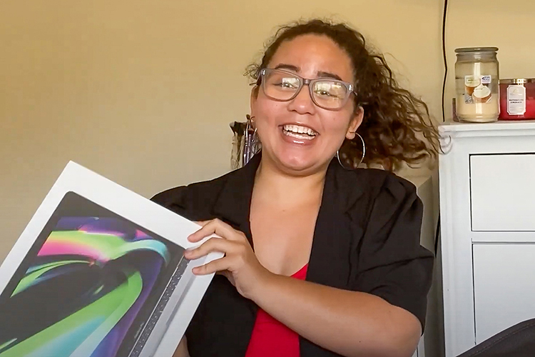 Sierra Cruz, Middle Tennessee State University pre-med student, landed the BlueCross BlueShield of Tennessee Power of We scholarship, awarded $10,000 and a new MacBook laptop in August 2021. (Screen capture from BlueCross BlueShield video)