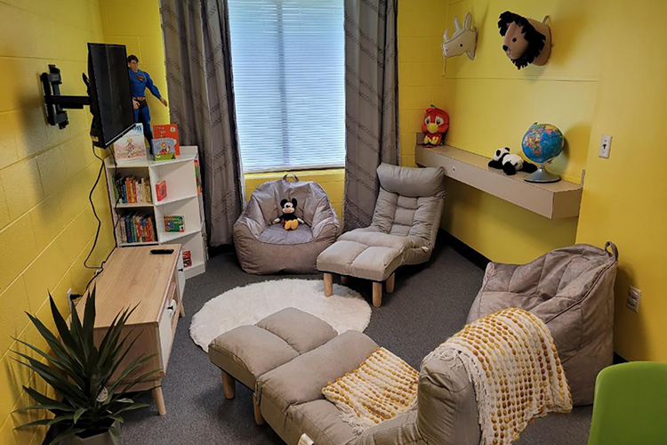 This is one of the renovated rooms inside the Tennessee Department of Children’s Services Resource Linkage Office in Nashville, Tenn., that temporarily houses and provides “a safe space” for the hundreds of children entering the Davidson County foster care system each year. The renovations were paid for by MTSU alumnus and Tennessee Titans safety Kevin Byard and his wife, Clarke, through The Byard Family Legacy Fund. (Submitted photo)
