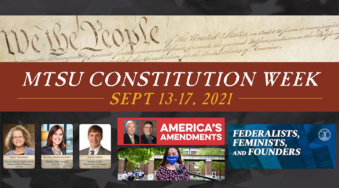 graphic that includes image from the U.S. Constitution preamble (