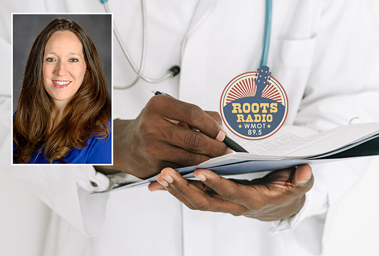 Dr. Marie Patterson, left, assistant professor in the College of Behavioral and Health Sciences, is the guest on the latest “MTSU On the Record” radio program to air from 9:30 to 10 p.m. Tuesday, Sept. 21, and from 6 to 6:30 a.m. Sunday, Sept. 26, on WMOT-FM Roots Radio 89.5. (Background photo by Ivan Samkov from Pexels)
