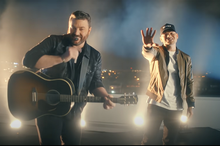 Multiplatinum country artist and former MTSU student Chris Young, left, performs "Famous Friends" with fellow musician Kane Brown in this screen shot from the video. Young is nominated in the upcoming CMA Awards for doing dual duty as performer and producer on “Famous Friends” in its nomination in the single of the year, music event of the year and music video of the year categories.