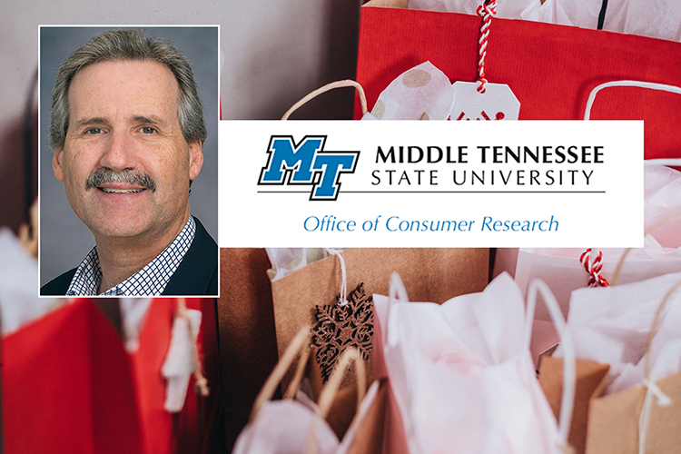 Dr. Tim Graeff, director of the Office of Consumer Research, coordinates the quarterly Tennessee Consumer Outlook Index. (Shopping bag photo by freeestockorg for pexels.com)