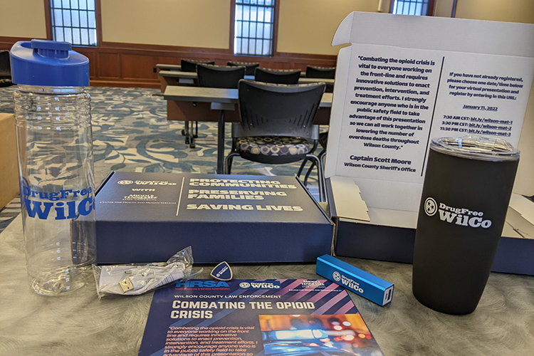 MTSU’s Center for Health and Human Services, in partnership with DrugFree Wilco, developed these outreach and education training packages for law enforcement officers in Wilson County as part of a series of recent educational sessions held virtually about opioid use disorder. (Submitted photo)