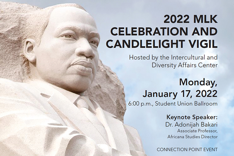 MLK candlelight vigil flyer 2022