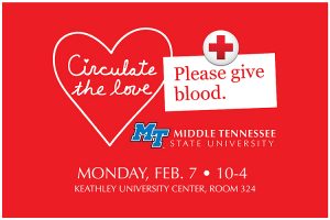 Share the love, save lives: Give blood at MTSU Feb. 7 valentine drive