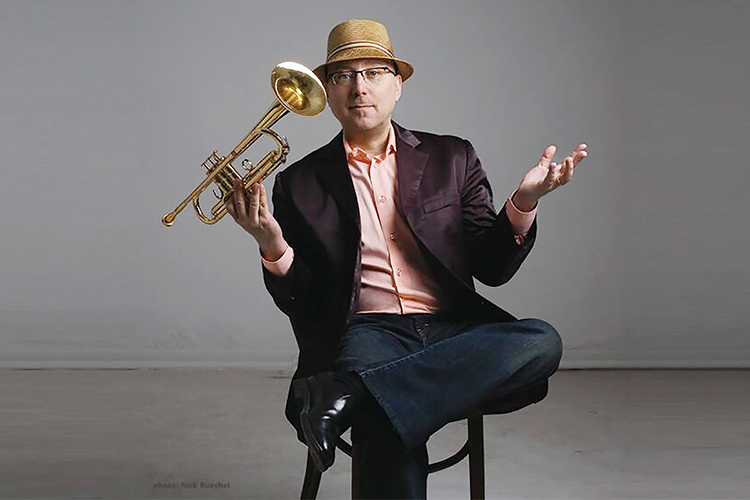 Grammy-winning jazz trumpeter and educator Brian Lynch, shown in this publicity photo, is the headliner for MTSU’s 2022 Illinois Jacquet Jazz Festival, set for Saturday, April 2, featuring live performances and workshops with Lynch and MTSU School of Music jazz faculty and students and concluding with a 5:30 p.m. public concert. (photo courtesy of Nick Ruechel)