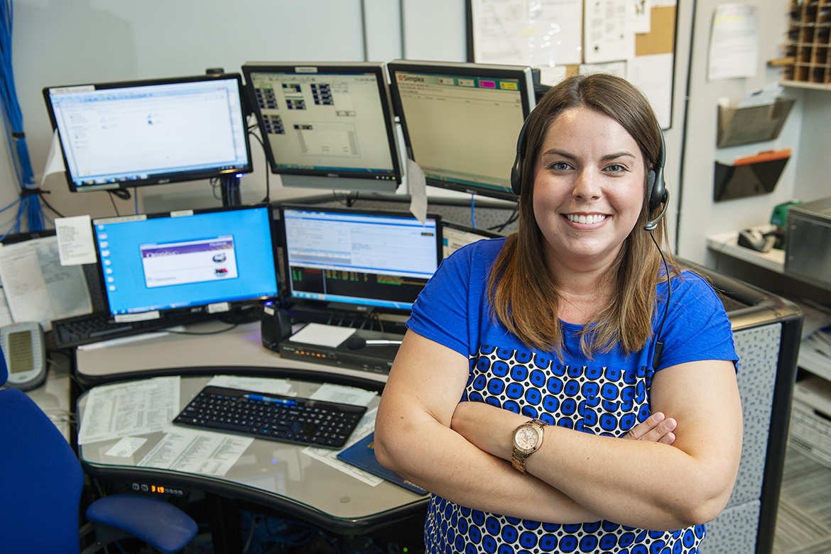 Working professionals like Sarah Jackson, MTSU Public Safety dispatcher and alumna, who are looking to earn a bachelor's degree are encouraged to pursue MTSU University College's new public safety concentration within its Integrated Studies major. (MTSU file photo by J. Intintoli)