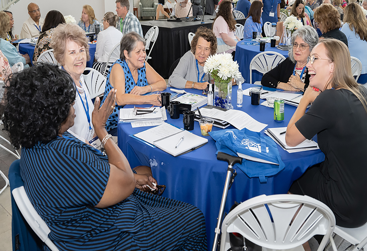 Attendees at MTSU's inaugural Positive Aging Conference share viewpoints on issues related to older people June 10 at the Miller Education Center.