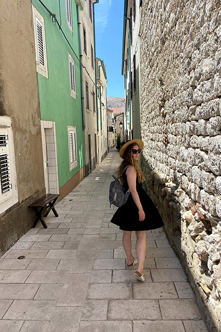 Middle Tennessee State University history graduate student Madeline Artibee, pictured here during a visit to Croatia in summer 2021, was selected to be part of the Fulbright Scholar Program and will conduct research this fall in Croatia. (Photo courtesy of Madeline Artibee)