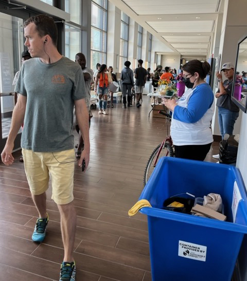 About 200 MTSU students attended the recent Free Cycle distribution event in the Student Services and Admissions Center, collecting free household and other items they need for the upcoming fall semester. (Submitted photo)