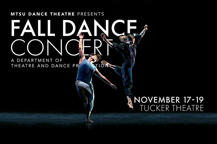 promo for 2022 Fall Dance Concert, presented by MTSU Dance Theatre and set Thursday-Saturday, Nov, 17-19, in Tucker Theatre inside the Boutwell Dramatic Arts Building (photo courtesy of Martin O'Connor)