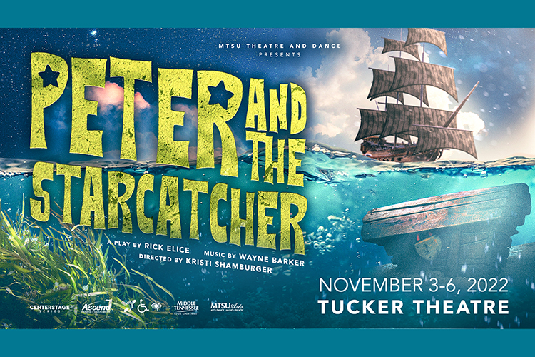 promo card for MTSU Theatre production of “Peter and the Starcatcher,” set Thursday-Sunday, Nov. 3-6, in Tucker Theatre