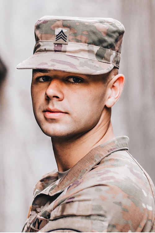 Staff Sgt. William Lukens, an infantryman with the Tennessee National Guard’s 278th Armored Cavalry Regiment, poses for a photograph in the fall of 2021 when he was a Sergeant and competing in the Army National Guard Best Warrior Competition. (Photo courtesy of the Tennessee National Guard)
