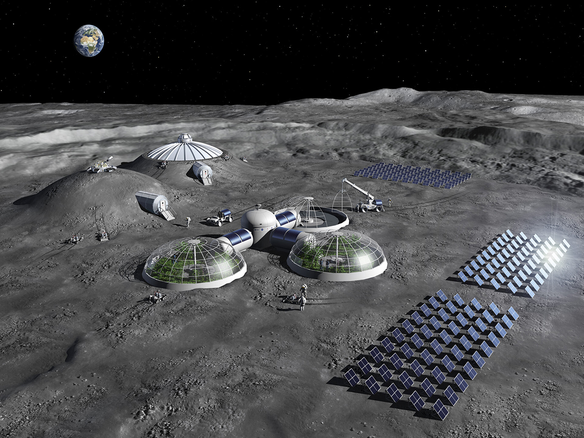 A European Space Agency artist’s impression of human habitation on the moon. SciTechDaily reports U.S. astronauts in 2024 will take their first steps near the moon’s South Pole: the land of extreme light and darkness and frozen water that could fuel NASA’s Artemis lunar base and the agency’s leap into deep space. In the next Middle Tennessee State University Star Party, Physics and Astronomy instructor Greggory “Gregg” McPherson will present “Inhabiting Other Worlds.” The event begins at 6:30 p.m. Friday, March 3, in Wiser-Patten Science Hall Room 102. (Photo/artist impression by European Space Agency/Pierre Carril)