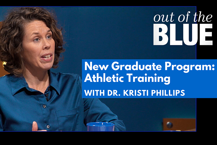 Kristi Phillips, coordinator of Middle Tennessee State University’s new Master in Athletic Training program, spoke on this month’s episode of MTSU’s “Out of the Blue” show about the degree’s transition to the graduate level in keeping with nationwide trends across peer health care professions. (MTSU graphic illustration by Joseph Poe)
