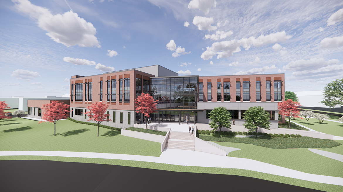 An artist rendering of the exterior for the new Middle Tennessee State University Applied Engineering Building, to be completed by summer or fall 2025. The nearly 90,000-square-foot facility will cost almost $75 million. (Submitted)
